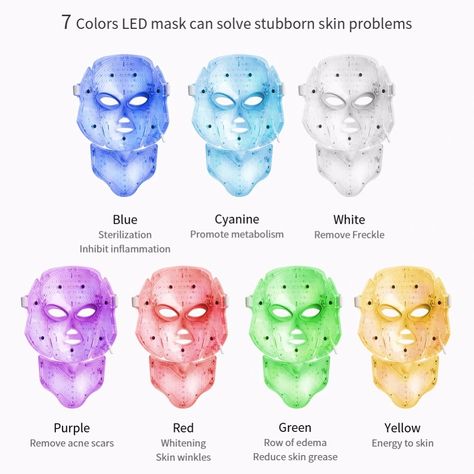 7 Colours LED Light Therapy Face Beauty Facial Devices Red Light Therapy Skin Care Led Mask Home Use Mascara Led, Led Light Mask, Led Facial Mask, Led Light Therapy Mask, Led Facial, Light Mask, Light Therapy Mask, Led Face Mask, Led Therapy