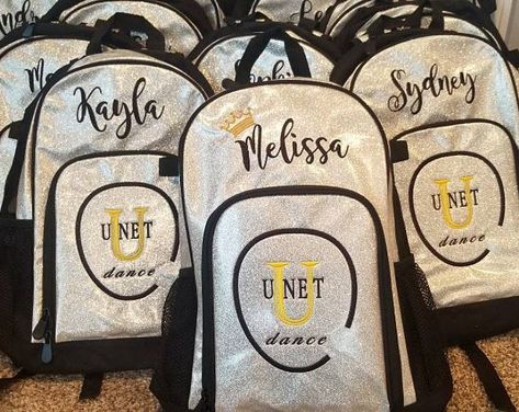 Personalized Embroidered GLITTER Backpack Cheer Bag Sports | Etsy Cheerleading Backpacks, Softball Bag, Cheerleading Bags, Cheer Backpack, Softball Bags, Cheer Team Gifts, Glitter Backpack, Cheer Bag, Cheer Ideas