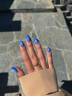 College Nails, Diy Gel Manicure, Aura Nails, Airbrush Nails, Cute Simple Nails, Summer Manicure, Blue Nail Art, Summery Nails, Almond Nails Designs