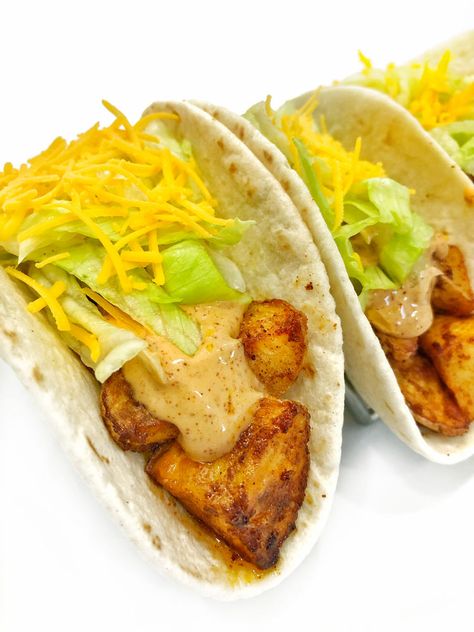 Low Carb Soft Foods, Potato Tacos Mexican, Potato Soft Tacos, Spicy Potato Tacos, Potato Taco Recipe, Soft Taco Recipe, Wl Recipes, Taco Bells, Paleo Vegetarian