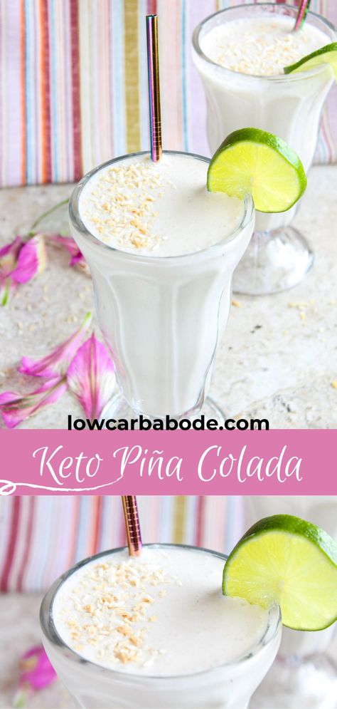 Keto Pina Colada, Dairy Free Cocktails, Low Carb Summer Recipes, Diet Desserts Recipes, Pina Colada Recipe, Low Carb Drinks, Keto Drink, Keto Side Dishes, Keto Dessert Recipes