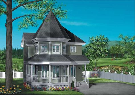 Neat looking house plan Small Victorian Homes, Victorian House Plan, Victorian House Plans, Victorian Style House, Victorian Style Homes, Victorian Design, Victorian House, Sims House, Small House Plans