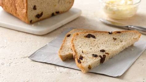 Bread Machine Cinnamon-Raisin Bread Cinnamon Raisin Bread Recipe, Better Breakfast, Bread Maker Recipes, Cinnamon Raisin Bread, Cranberry Bread, Raisin Bread, Cinnamon Raisin, Rye Bread, Bread Machine Recipes