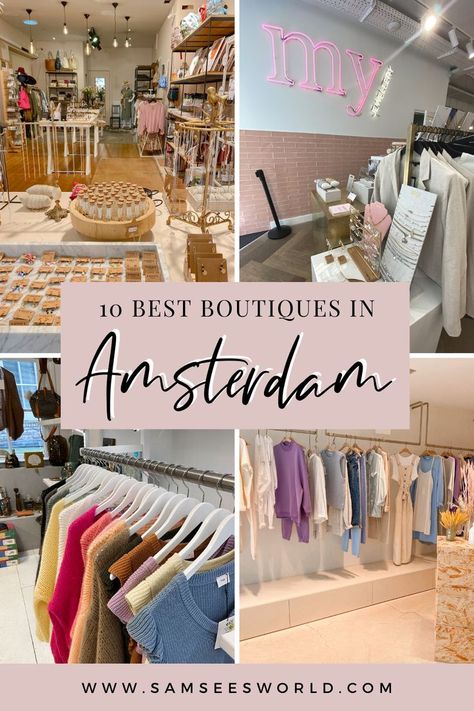 Amsterdam is packed with amazing little boutiques and shops full of local goods ranging from clothing to jewelry to home decor items and much more. The best place in the city to find these boutiques is the The 9 Streets or locally known as De 9 Straatjes. 9 Streets Amsterdam, Amsterdam Shopping, Europe Travel Outfits, Amsterdam Fashion, Packing For Europe, See World, Europe Trip Itinerary, Amsterdam Travel, Clothing Retail