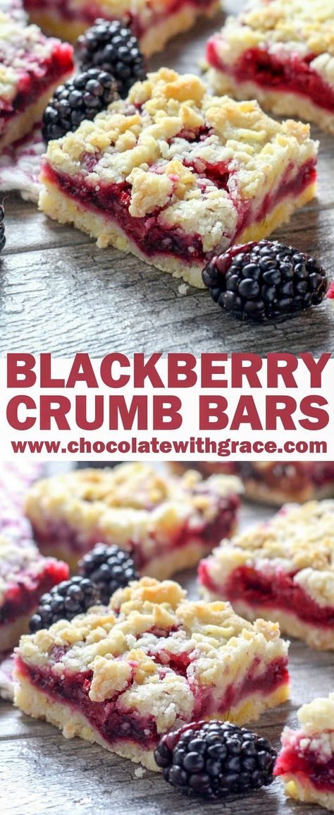 Blackberry Crumble Bars Blackberry Dessert Recipes, Blackberry Dessert, Easy Summer Dessert Recipes, Easy Dessert Bars, Easy Summer Dessert, Blackberry Crumble, Crumb Bars, Blackberry Recipes, Recipe Baking