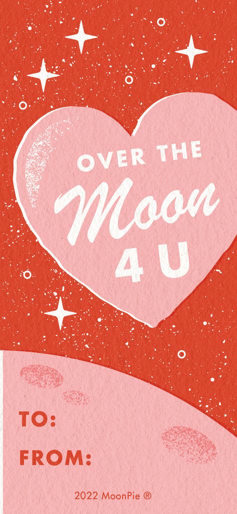 Pack of the Month: MoonPie Turns Their Packaging Into Valentine's Day Cards | Dieline - Design, Branding & Packaging Inspiration Valentines Posters For Friends, Valentines Typography Graphic Design, Valentines Graphics Design, Valentines Cards Design, Valentine Graphic Design Inspiration, Valentine's Day Card Design, Graphic Design Valentines Day, Valentine’s Day Poster Ideas, Valentine’s Day Packaging