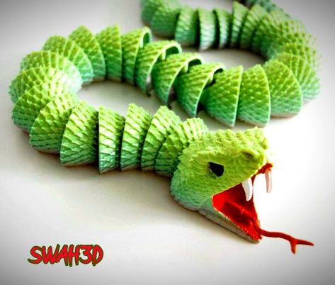 3d Snake, Paper Mache Projects, Dragon 3d, Boss Wallpaper, 3d Printing Diy, Snake Art, 3d Printing Projects, 3d Artist, 3d Projects