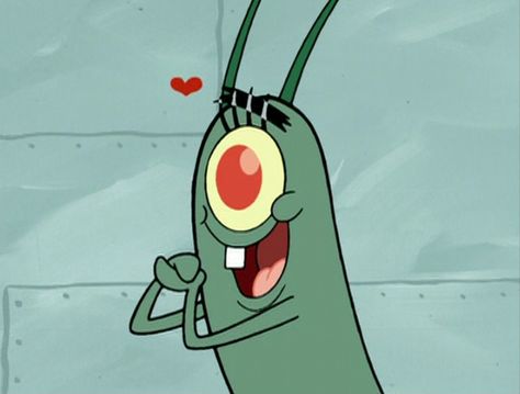 Plankton Spongebob, Most Beautiful Love Quotes, Thinking About Him, Spongebob Pics, Spongebob Drawings, Spongebob Painting, Spongebob Square, Nickelodeon Cartoons, Spongebob Wallpaper