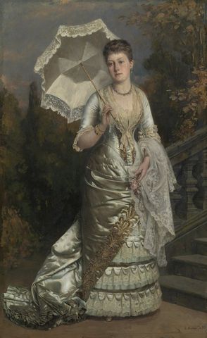 Princess Beatrice c.1883 by Carl Rudolf Sohn, commissioned by Queen Victoria and painted not long before Beatrice married Prince Henry of Battenberg (Royal Collection) Queen Victoria Children, 19th Century Portraits, Royal Clothes, Princess Louise, 1880s Fashion, Royal Collection Trust, Human Icon, European Dress, The Royal Collection