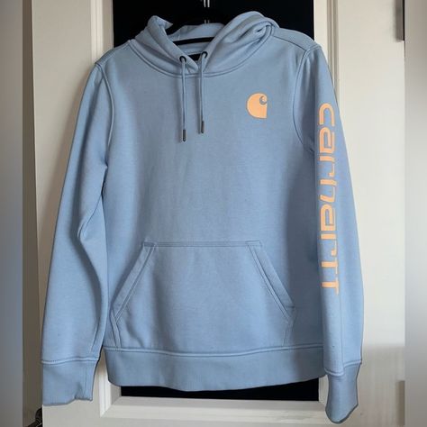 Relaxed Fit Midweight Logo Sleeve Graphic Sweatshirt 
Small
Worn Twice Y2k Light Blue, Hoodie Purple, Heavyweight Hoodie, Carhartt Hoodie, Carhartt Womens, Hoodie Women, Grunge Y2k, Purple Lilac, Guys Be Like