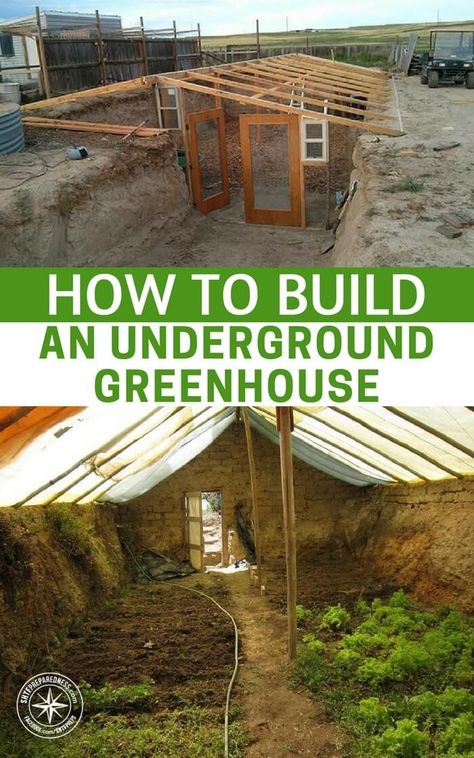 How To Build an Underground Greenhouse — Growing your own food isn't difficult in the summer, but winter gardening is a lot more complicated. It is made infinitely easier when you have a space that is insulated from the elements. Case Sotterranee, Serre Diy, Underground Greenhouse, Aquaponics Kit, Diy Greenhouse Plans, Greenhouse Growing, Greenhouse Plans, Aquaponics System, Diy Greenhouse