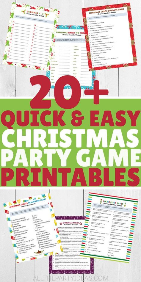 Free Christmas Game Printables, Christmas Game Printables, Christmas Group Games, Free Christmas Games, Christmas Party Games For Groups, Christmas Party Games For Adults, Easy Christmas Party, Church Christmas Party, Diy Party Games