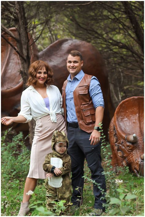 RAWWWR | Jurassic World Halloween Costumes Jurrasic World Costume Family, Dinosaur Costumes Family, Jurassic World Family Halloween Costumes, Family Halloween Costumes Dinosaur, Claire Jurassic World Costume, Jurassic World Costume Family, Jurassic Park Costume Women, Jurassic Park Family Halloween Costumes, Jurassic Park Costumes