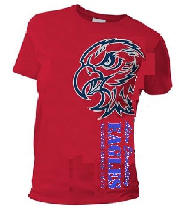 Spirit Shirt-Words on side, Below Eagle School Merchandise Ideas, Pto Shirts, School Merch, Spirit Wear Designs, Merchandise Ideas, Booster Club, Basketball T Shirt Designs, Spring Games, School Spirit Wear