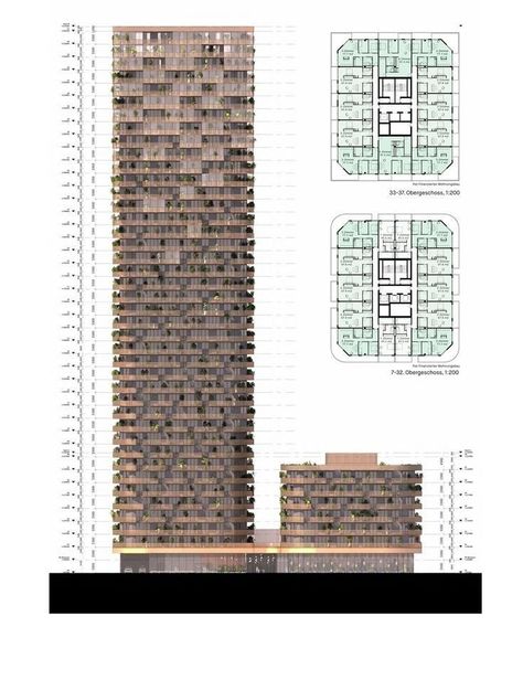 Highrise Apartment Floor Plans, High Rise Hotel Architecture, Residential Tower Plan, Residential Tower Design, Apartment High Rise, Hotel Floor Plan, House Outer Design, University Architecture, Residential Building Design