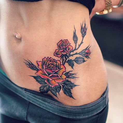 “Roses for Miss @drenadeniro  one tough lady thank you))Partly healed,partly fresh.also a scar cover up #bangbangnyc” Pelvic Tattoos, Belly Button Tattoos, Lower Belly Tattoos, Abdomen Tattoo, Tummy Tattoo, Stomach Tattoos Women, Bauch Tattoos, Waist Tattoos, Belly Tattoos