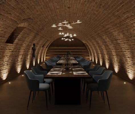 Secret Rooms In Houses, Wine Vault, Rooftop Restaurant Design, Roman House, Manger Design, Wine Cave, Home Wine Cellars, Art Interior Design, Cellar Design