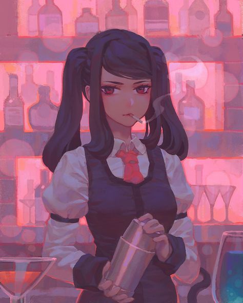 Bartender Anime, Va 11 Hall A, Female Bartender, Female Character Design, Art Reference Poses, Character Concept, Aesthetic Anime, Game Art, Cute Art