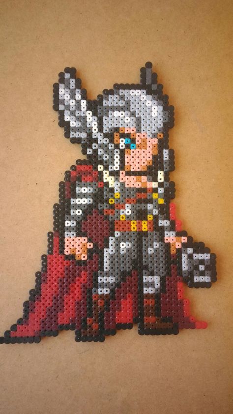 Thor - Avengers Perler Beads Thor Perler Beads, Perler Beads Marvel, Avengers Perler Beads, Avengers Perler, Stitch Games, Thor Avengers, Nerd Crafts, Art Perle, Hama Beads Design