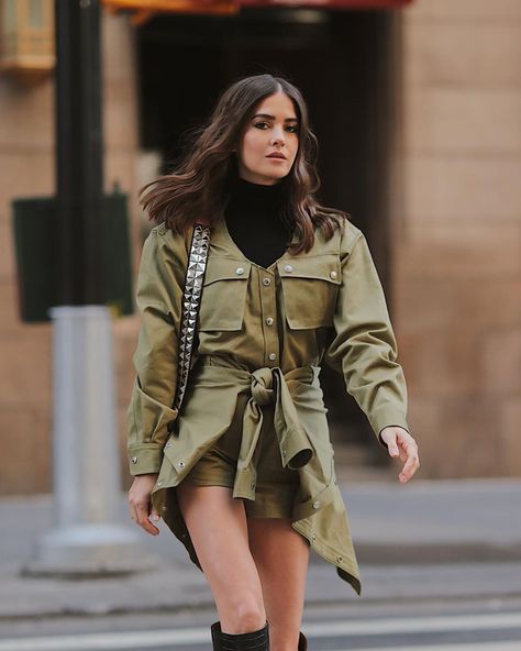 Paola Alberdi, Negin Mirsalehi, The Drop, This Morning, Trend Setter, Sundress, Military Jacket, Street Style, Actresses