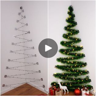 5.1M views · 142K reactions | Crafting stunning Christmas trees and decor | Crafting stunning Christmas trees and decor | By Art & Cinema | Facebook Corner Wall Christmas Tree Ideas, Diy Corner Christmas Tree, Corner Christmas Tree, Art Cinema, Wall Christmas Tree, How To Make Christmas Tree, Alternative Christmas Tree, Dollar Store Christmas, Diy Christmas Decorations Easy