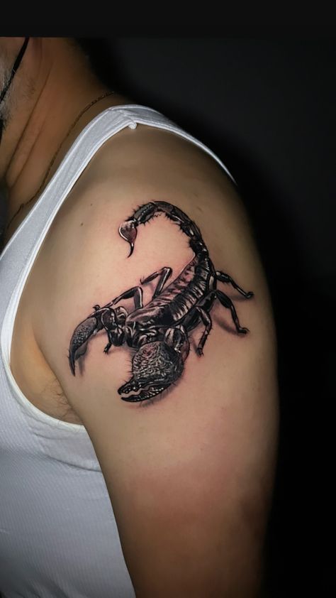 @jhonathan_tattoo Scorpion Tail Tattoo, Realism Scorpion Tattoo, Scorpion Tattoo Design Men, Realistic Scorpion Tattoo, Tattoo Bike, Scorpion Tattoos, Dragon Tattoo Arm, Amazing 3d Tattoos, Bike Tattoos