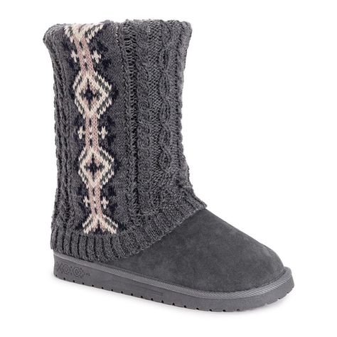 Step into style and comfort with these Essentials by MUK LUKS Cheryl women's winter boots.Click this FOOTWEAR GUIDE to find the perfect fit and more! Step into style and comfort with these Essentials by MUK LUKS Cheryl women's winter boots. Click this FOOTWEAR GUIDE to find the perfect fit and more! SHOE FEATURES Cozy sweater knit design Soft faux-fur lining Memory foam insoleSHOE CONSTRUCTION Polyester upper Faux fur lining Foam midsole TPR outsoleSHOE DETAILS Round toe Pull-on Foam footbed 0.7 Women's Winter Boots, Trend Style, Sweater Boots, Shoe Carnival, Shoe Insoles, Snow Boots Women, Winter Boots Women, Cozy Sweater, Sweater Knit