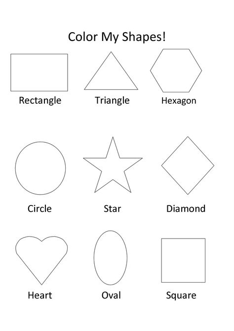 Free Printable Shapes Coloring Pages For Kids Shapes Coloring Pages, Shape Worksheets For Preschool, Shapes For Toddlers, Shapes Worksheet Kindergarten, Shape Tracing Worksheets, Shape Coloring Pages, Shapes Kindergarten, Printable Shapes, Preschool Coloring Pages