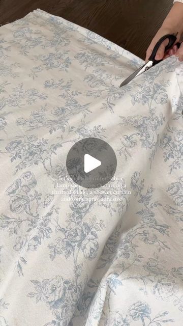 Stevie Cyr on Instagram: "DIY FABRIC LAMP SHADE 💌💌 Steps here:  1. Source your shade (flat is easier and quicker - pleated takes more time and more patience) and your fabric! Thrifting fabric is my favourite but I used a shower curtain for this one.  2. Roughly measure the size for your fabric. Because you’re wrapping you want to leave a large amount of extra on both the top and the bottom so you don’t have to cut and restart too much.  3. Starting in small chunks, spray the adhesive onto the lamp shade, wait a few seconds for it to get tacky then apply the fabric. I used my scissors to get deep in the pleats. Repeat until you’re all covered.  4. Cut the excess material and then spray and tuck under the shade.  5. That’s it!! Enjoy! Tag me if you try 💗 . . . . #diyhomedecor #diyhomeproj How To Cover A Lamp Shade With Fabric, How To Recover A Lamp Shade, Recover Lamp Shades, Fabric Lamp Shade, Fabric Lamp, Painting Lamp Shades, Modge Podge, Instagram Diy, Diy Fabric