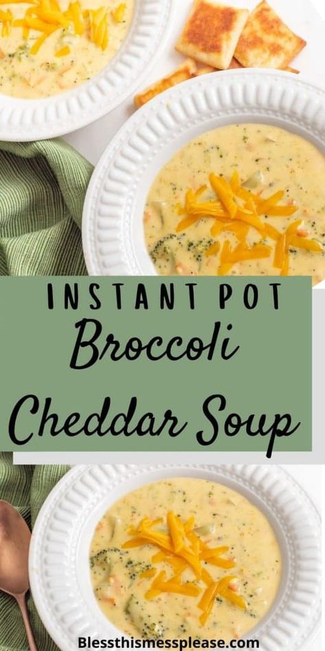 Instant Pot Broccoli Cheddar Soup, Broccoli And Cheese Soup, Instant Pot Broccoli, Cheddar Soup Recipe, Broccoli Cheddar Soup Recipe, Cheese Soup Recipes, Instant Pot Soup Recipes, Broccoli Cheese Soup, Broccoli Cheddar Soup