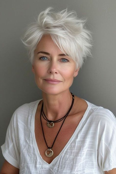 Paige Boy Haircut For Women, Short White Hair, Wavy Pixie, Short Haircuts For Women, Messy Short Hair, Short Grey Hair, Edgy Short Hair, Sassy Hair, Haircuts For Women