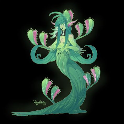 Venus Fly Trap Dryad #60 by Mythka.deviantart.com on @DeviantArt Venus Fly Trap Character, Venus Fly Trap Character Design, Fungi Drawings, Venus Fly Trap Art, Girl Power Aesthetic, Alien Reference, Plant Alien, Bat Wallpaper, Venus Trap