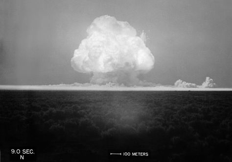 A fireball begins to rise, and the world's first atomic mushroom cloud begins to form, nine seconds after Trinity detonated on July 16, 1945. The Nuclear Age, White Sands National Monument, Marguerite Duras, Nuclear Test, Rare Historical Photos, Manhattan Project, National Monuments, Hiroshima, End Of The World