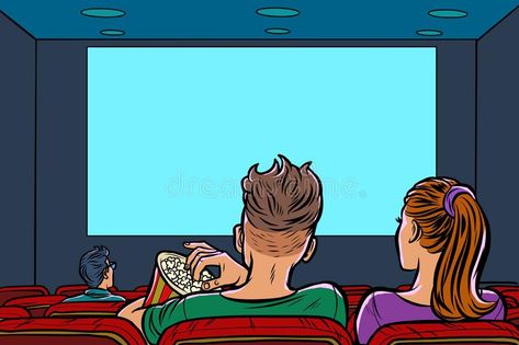 Couple in the cinema eating popcorn and watching a movie. Pop art retro vector illustration drawing royalty free illustration Couples Cinema, Caim E Abel, Eating Popcorn, Watch Drawing, Retro Vector Illustration, Watching A Movie, Pop Art Retro, Perspective Drawing Architecture, Cinema Art