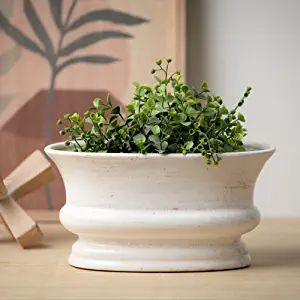 Sullivans Oval Distressed Ceramic Vase Perfect for Faux Florals Centerpiece 10in x 5in Oval, Off-White Modern Farmhouse Living, White Ceramic Vase, White Ceramic Vases, Farmhouse Decor Living Room, Flower Pillow, Bookshelf Decor, Faux Florals, Modern Farmhouse Decor, White Vases