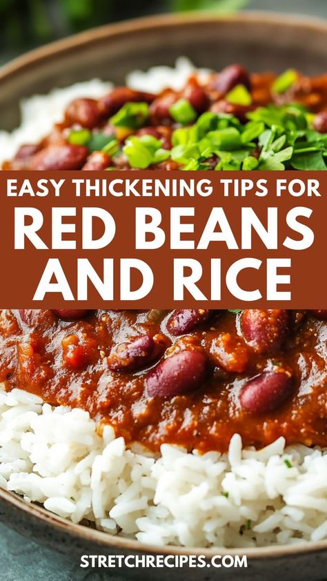 How to thicken red beans and rice like a pro! Whether you're making a traditional red beans and rice recipe or a quick, easy red beans and rice recipe, these tips will give you that perfect, hearty consistency. Save this pin and visit the blog for the full guide! Canned Red Beans And Rice Recipe Easy, Canned Red Beans And Rice Recipe, Rice And Red Beans Recipe, Quick Red Beans And Rice, Easy Rice And Beans Recipe, Easy Red Beans And Rice Recipe, Easy Red Beans And Rice, Hawaiian Rice, Red Beans And Rice Recipe Easy