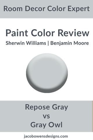 Sherwin Williams Repose Gray vs Benjamin Moore Gray Owl Color Review Benjamin Moore Repose Gray, Gray Owl Sherwin Williams, Gray Owl Vs Repose Gray, Sherwin Williams Gray Owl, Owl Gray Benjamin Moore, Grey Owl Vs Repose Grey, Gray Owl Benjamin Moore Living Room, Best Benjamin Moore Gray, Grey Owl