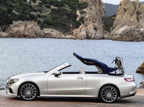 Mercedes just unveiled its new E-Class Cabriolet and it's loaded with high-tech features Mercedes E Class Convertible, Mercedes Convertible, Mercedes E Class, Getaway Car, Mercedes Car, New Mercedes, Benz E, Benz E Class, Blue Books