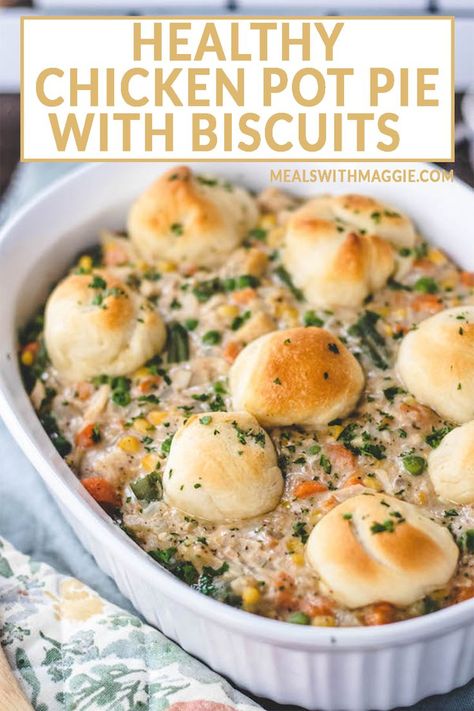 High Protein Chicken Pot Pie, Healthy Easy Recipes Dinner, Healthy Pot Pie, Heart Healthy Chicken Recipes, Chicken Recipes Dairy Free, Chicken Pot Pie With Biscuits, Pot Pie With Biscuits, Heart Healthy Recipes Easy, Healthy Chicken Pot Pie