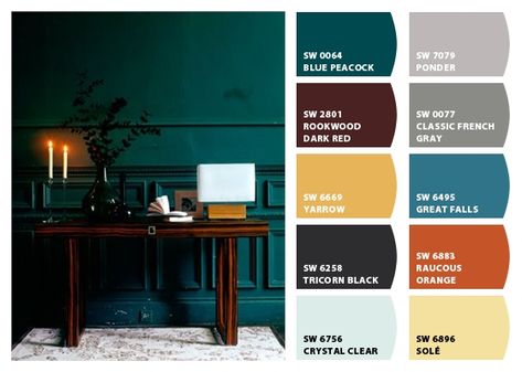 Dark Teal Living Room, Dark Teal Bedroom, Teal Paint Colors, Teal Rooms, Teal Bathroom, Gold Shades, Teal Bedroom, Teal Kitchen, Teal Paint