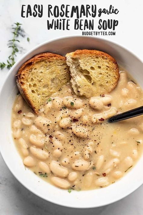 Garlic White Bean Soup, Rosemary Soup, Recipes Squash, Soup And Bread, Recipes Kale, Recipes Eggplant, Recipes Cabbage, Recipes Tofu, Recipes Lasagna