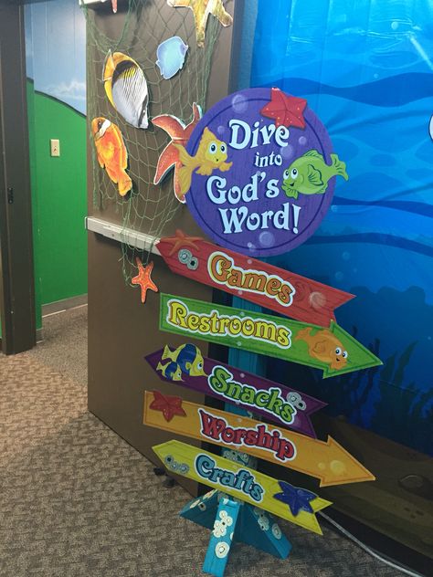 Deep Sea Discoveries VBS Vbs Under The Sea, Submerged Vbs Decorations, Deep Sea Discovery Vbs, Sunday School Themes, Vbs Ocean Theme, Submerged Vbs, Ocean Vbs, Maker Fun Factory Vbs, Ocean Theme Preschool