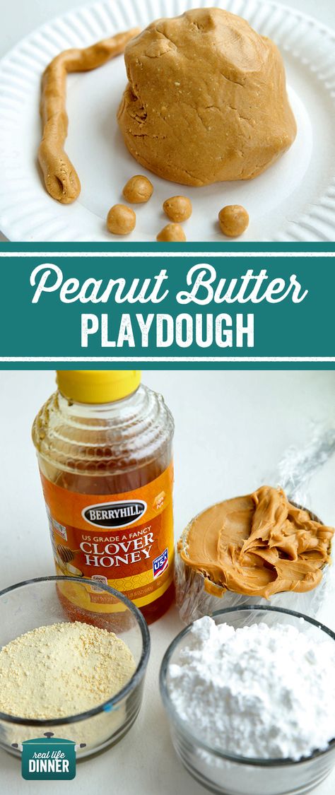 Edible Playdough Recipes Peanut Butter, Peanut Butter Playdough Edible, Edible Clay Recipe, Unschool Activities, Food Crafts For Kids Edible, Peanut Butter Playdough Recipe, Peanut Butter Playdough, Kid Craft Ideas, Edible Play Dough Recipe