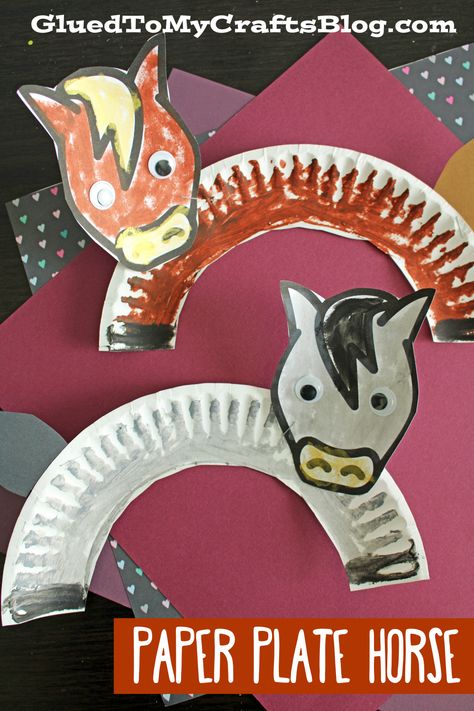 Paper Plate Horse, Wild West Activities, Rodeo Crafts, Wild West Crafts, Easy Craft For Kids, Cowboy Crafts, Storytime Crafts, Wild West Theme, Farm Animal Crafts