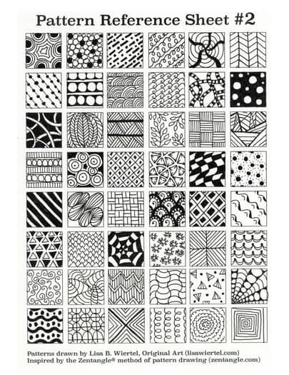 Pattern Practice Sheet (for Zentangle inspired practice) | TPT Zentangle Fragments, Art Designs Patterns, Zen Art Inspiration, Zentangles Patterns, Zentangle Patterns Step By Step, Pattern Practice, Easy Patterns To Draw, Pattern Reference, Easy Zentangle Patterns