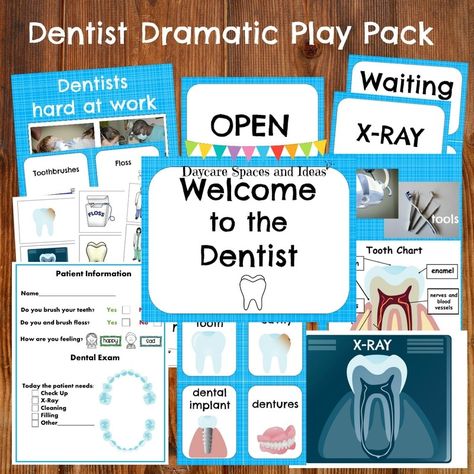 Dental Health Preschool Activities, Dental Health Week, Dental Health Preschool, Office Dramatic Play, Dental Health Activities, Oral Health Education, Tooth Chart, Dental Exam, Dramatic Play Preschool