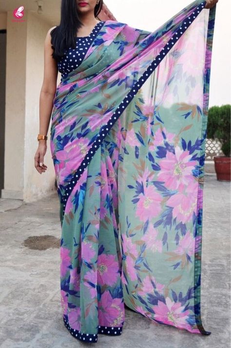 Pihu Singh, Sarees New Collection, Floral Sarees, Latest Silk Sarees, Floral Print Sarees, Indian Sari Dress, Indian Saris, Saree Floral, Floral Saree