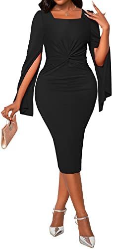 Working Clothes, Church Dresses For Women, Elegant Bodycon Dress, Black Pencil Dress, Elegant Cocktail Dress, Short Bodycon Dress, Evening Gown Dresses, Women Bodycon Dress, Elegant Dresses For Women