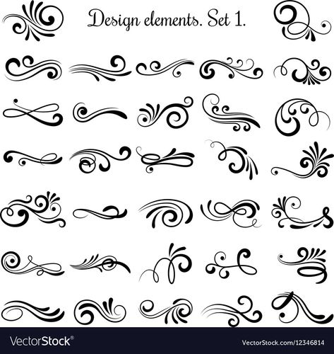 Swirly Fonts, Swirly Designs, Flourish Design, Greeting Card Collection, Vintage Floral Design, Lettering Alphabet Fonts, Curl Pattern, Swirl Design, Frame Decor