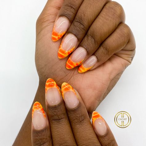 Orange Croc Nails, Crocodile French Tip Nails, Croc French Tip Nails, Alligator Nails, Cowgirl Nails, Croc Nails, King Nails, Tip Nails, Croc Print